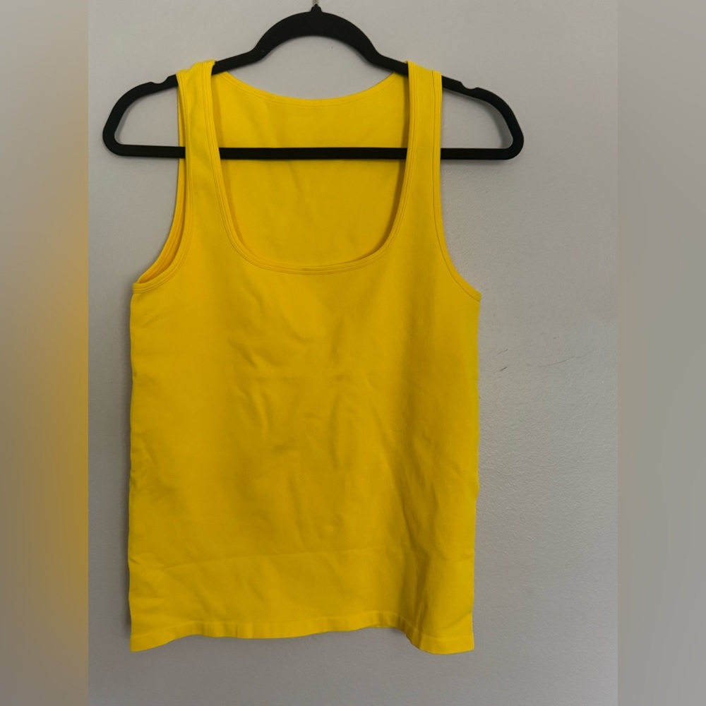 NEW OQQ‎ Bright Yellow Summer colorful nylon ribbed Tank Top XL